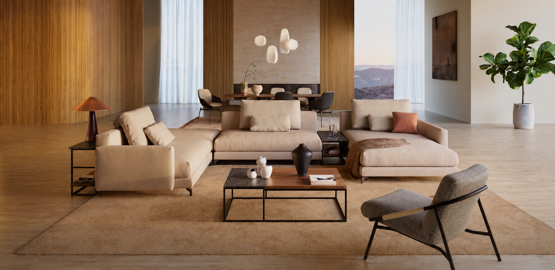 Rolf Benz NUVOLA Sofa in einem hellen Wohnraum